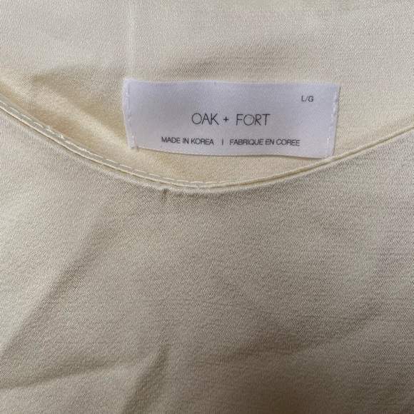 Oak + Fort Cream Slip Dress, Size L - Picture 2 of 4